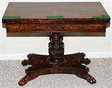 LOT #2134, EMPIRE ROSEWOOD GAMES TABLE, CIRCA 1840, H 30", W 18", L 37"