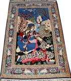 LOT #2173, ISPAHAN WOOL PICTORIAL PERSIAN RUG, 5' 5" X 3' 6"