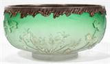 LOT #2244, DAUM NANCY STYLE SILVER MOUNTED, CAMEO ART GLASS BOWL, H 4 5/8", DIA 8 3/4"