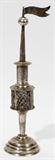 LOT #2252, GERMAN SILVER JUDAIC PIERCED SPICE TOWER, H 9 1/2"