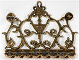 LOT #2256, BRONZE CHANUKAH LAMP FROM CYPRUS, 19TH C., H 8 3/4", W 11"