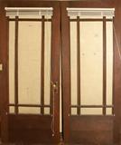 LOT #2360, WOOD FRENCH DOORS WITH GLASS PANELS, PAIR, H 83", W 35"