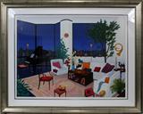 LOT#25  FANCH [FRANCOIS LEDAN] SERIGRAPH, 2000, 34 1/2" X 45 5/8", "MOONLIGHT SONATA", Pencil signed lower right and numbered edition EA 7/50.  Framed and matted under glass.