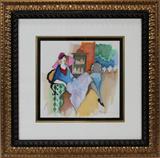 LOT#30  ITZCHAK TARKAY [AUSTRIA 1935-2012] SERIGRAPH, 1997, 12 1/2" X 12 3/4", "EMMALINE WAITS", Pencil signed lower right and numbered 235/350.  Framed and matted under glass.