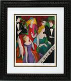 LOT#160  LINDA LE KINFF [FRENCH B. 1949] SERIGRAPH 1999, 19 3/4" X 16", "CHORALE A RAM BAUILLET", Pencil signed and numbered edition 280/350.  Framed and matted under glass.