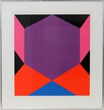 LOT#300  SENDHAUSSER (AMER. 20TH C), UNTITLED LITHOGRAPH, 24" X 22", Numbered edition 83/120.  Framed and matted under glass.  Allen Rubin Gallery label on verso.