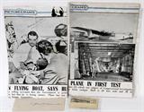 LOT#310  HOWARD HUGHES, RUTH ALEXANDER AND ROSCOE TURNER AUTOGRAPHS, C1030-47, aviation pioneers which includes an autographed Picturegram by Howard Hughes, 12" x 8", in black ink, plus an unsigned photo print of Hughes sitting in the cockpit of the 'Spruce Goose' flying boat. Also includes a cut autograph of Ruth Alexander an early aviatrix who held numerous altitude records; Died 1930, in a plane crash, in black ink; plus a Roscoe Turner autographed Cleveland Air Show 1938 National Air Races card. 'The Pump Engineering Service Corporation Cleveland, Ohio' printed across the bottom in fine print, signature slightly faded blue ink.