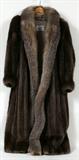 LOT#354  FULL LENGTH FOX FUR COAT, Tuxedo front.