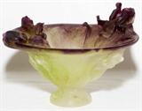 LOT#1012  DAUM PATE DE VERRE IRIS BOWL, H 7 1/2", W 12 1/2, Signed "Daum France" at the base.