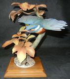 LOT#1073  DOROTHY DOUGHTY ROYAL WORCESTER KINGFISHER, H 12", Marked on base.
