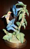 LOT#1082  KENNETH POTTS ROYAL WORCESTER RUFOUS HUMMINGBIRD & MORNING GLORY, H 12"