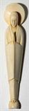 LOT#1290  GERMAN CARVED IVORY FIGURE OF THE MADONNA, C. 1920, H 8", No apparent markings, probably German.  No stand.