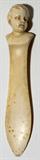 LOT#1289  CONTINENTAL IVORY PAGE CUTTER, 19TH C., L 8", With a carved infant's head at the top.