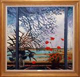 LOT#2006  MICHEL HENRY (FRENCH B. 1928), OIL ON CANVAS, 40" X 40", "JOLI COQUELICOT MADAME", Signed lower right; framed.  Provenance:  Wally Findlay Galleries, Chicago, #73781..