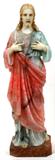 LOT#2017  ITALIAN CARVED MULTI-COLORED MARBLE SCULPTURE OF THE SACRED HEART C. 1900, H 34" WITH MARBLE BASE, Unsigned.