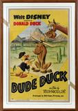 LOT#2136  WALT DISNEY DONALD DUCK, "DUDE DUCK", ORIGINAL 1951 MOVIE POSTER, 39" X 25"