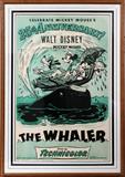 LOT#2135  WALT DISNEY PLUTO WITH MICKEY MOUSE, "THE WHALER", ORIGINAL 1953 MOVIE POSTER, 39" X 25", Celebrating Mickey Mouse's 25th Anniversary, "The Whaler". Modern frame.