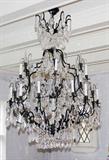LOT#2138  METAL AND CRYSTAL EIGHTEEN-LIGHT CHANDELIER, H 55", DIA 36"