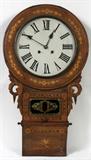 LOT#2321  INLAID WALNUT ENGLISH REGULATOR PUB CLOCK, 19TH C.