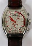 Lot# 28 VAN DER BAUWEDE MAGNUM CAL. 25 GT CHRONOGRAPH AUTO WATCH, leather band; inscribed on back of case: 'Magnum Cal. 25 VDB GT3 Modena Stainless Steel Van De Bauwede Geneve No 226 001 1368';