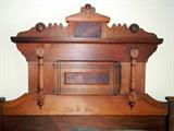 Lot# 151 ANTIQUE AMERICAN MAHOGANY BED, H 71", W 53", L 80", Headboard having etched cross & swirl design. Foot board, 51" W. No slats.