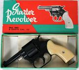 Lot# 189 SIX SHOT, .22 CAL., ITALIAN STARTER'S REVOLVER, MOD. 1965, L 2"BARREL, #66966; Celluloid Gun Handle with Original Box & instruction paper. - Barrel Length 2" Long. Overall Length; 6" Long. Yellow Plastic Grip Celluloid Pistol Handle. - Box Size; 7 1/2" Length x 3 1/2"Width. NOT A FIREARM. FIRES BLANKS; NO PAPERWORK REQUIRED;