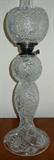 Lot# 209 CUT CRYSTAL OIL LAMP, ELECTRIFIED, H 29", Bowl shape top with flared base.