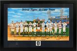 Lot# 354 AUTOGRAPHED COLOR LITHOGRAPH, C 2000, 16" X 30", "DETROIT TIGER'S ALL-TIME GREATEST TEAM", Signatures include: Sparky Anderson, Al Kaline, George Kell, Bill Freehan, Mickey Lolich, John Hiller, Jack Morris, Alan Trammell and Kirk Gibson. (consists of the only living players when signed);
