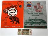 Lot# 363 DETROIT TIGERS 1945 WORLD SERIES PROGRAM AND TICKET + 1951 ALL STAR GAME PROGRAM, 3 PCS., includes; one Detroit Tigers 1945 World Series Program and World Series Ticket stub from game 2; plus on 1951 All-Star Game program held at Briggs Stadium, Detroit.