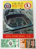 Lot# 365 1968 DETROIT TIGERS AND ST. LOUIS CARDINALS WORLD SERIES PROGRAM AND TICKET STUBS, 3 PCS., includes one 1968 Detroit Tigers World Series Program and World Series Ticket Game 3; also one St. Louis Cardinal Busch Stadium 1968 World Series ticket stub, game 2;