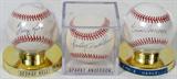 Lot# 371 ERNIE HARWELL, GEORGE KELL AND SPARKY ANDERSON AUTOGRAPHED BASEBALLS, 3 PCS., Harwell and Kell signed on Official American League baseballs, Bobby Brown American League. Anderson signed on an Official National League baseball, Leonard Coleman Jr. National League President. In protective plastic containers.