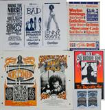Lot# 424 DETROIT MUSICAL PROMOTIONAL POSTERS, FIVE PIECES, Including Grande Ballroom 25th Anniversary Collectors Edition Handbill two handbills on a single sheet; Grande Ballroom 25th Anniversary Poster and Vanity Ballroom Birthday Celebration Dec. 12, 1987 each poster on a single sheet; 89X 2nd Birthday Bash June 1993; Detroit Downtown Hoedown 1988 and an 89X promotional poster featuring Bring The Noise!, Bad and Lenny Kravitz.