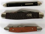 Lot# 444 WINCHESTER, WELKUT AND IRELAND JACK-KNIVES 3, Three jack-knives. Horn, Wood, Celluloid Plastic Handles. Steel Blades. - imperial-Ireland Winchester G. & S. WELKUT, GERMANY. Total Lot of (3). Total.