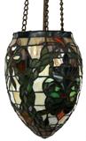 Lot# 449 LEADED ART GLASS SHADE, H 23", Oval in shape.