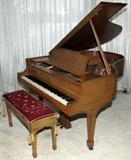 Lot# 1020 STEINWAY MAHOGANY BABY GRAND PIANO, C. 1934, L 66", WITH BENCH, Hepplewhite style mahogany case. Serial number 277165, also J 1418. From the Collection of John P. O'Hara, Bloomfield Hills, Mich.