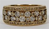 Lot# 1037 14KT YELLOW GOLD & DIAMOND RING, Set with 48 diamonds.