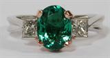 Lot# 1034 2.00CT NATURAL ZAMBIA EMERALD & .80CT DIAMOND RING, G-color Vs-2 clarity. 14kt white gold. 5.5 grams. Size 7 1/2.