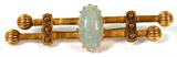 Lot# 1046 OPAL BAR PIN, C. 1880, Impressed "15" on reverse. Cabochon Australian opal.