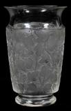 Lot# 1136 LALIQUE CRYSTAL 'DEAUVILLE' VASE, H 5 3/4", DIA 3 3/4", Clear and frosted crystal; signed "Lalique, France".