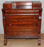 Lot# 1155 AMERICAN EMPIRE MAHOGANY DRESSER, C. 1840, H 45", W 40", D. 19". Ogee style.