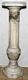 Lot# 1162 WHITE MARBLE COLUMNAR PEDESTAL, C. 1910, H 36", W 10 1/2", Square top with canted corners, octagonal base. Probably made in Italy. From the Collection of John P. O'Hara, Bloomfield Hills, Mich.