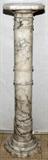 Lot# 1163 WHITE MARBLE COLUMNAR PEDESTAL, H 40", W 9 1/2", Square top with canted corners, octagonal base; gray veining. From the Collection of John P. O'Hara, Bloomfield Hills, Mich.