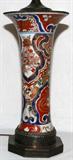 Lot# 1168 JAPANESE IMARI PORCELAIN VASE, H 15", MOUNTED AS A LAMP, H 33" OVERALL, White ground with blue and rust decoration. From the Collection of John P. O'Hara, Bloomfield Hills, Mich.
