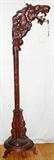 Lot# 1185 CHINESE CARVED WOOD DRAGON-FORM STAND, H 81", Has been modified from its original purpose and electrified.