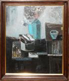 Lot# 1346 HSIEH HSIA DE (20TH C.), OIL ON CANVAS, 25" X 21", STILL LIFE WITH FLOWERS ON A TABLE, Signed lower right, framed. Possibly Chinese or Taiwanese. From the estate of Gerry Culpepper, Northville, Mi.