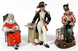 Lot# 1403 ROYAL DOULTON FIGURES (3), 'THE JUDGE', 'DRUMMER BOY', & 'THE CAPTAIN', H 6 1/2"-9 1/2", Hand decorated porcelain figures include "The Judge" (HN 2443), "Drummer Boy" (HN 2679), and "The Captain" (HN 2260), signed and dated 1979. Three items total.