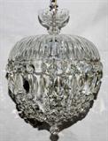 Lot# 1422 CRYSTAL "DOME" CHANDELIER, H 16", DIA 11", Pendant fixture.