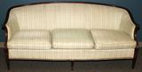 Lot# 1427 MAHOGANY UPHOLSTERED SOFA, L 73", Height: 34", Length: 73", Depth: 29", Height of seat: 18 1/2".