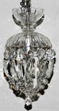 Lot# 1424 CRYSTAL CHANDELIER, H 12", DIA 5 1/2", All prisms are intact.