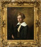 Lot# 2007 SCHOOL OF SIR HENRY RAEBURN (1756-1823), OIL ON CANVAS, 29" X 24", 'PORTRAIT OF LORD DOUGLAS', Entitled "Portrait of Lord Douglas as a Student", purchased from Trosby, Palm Beach, Florida in 1971. Sir Henry Raeburn, British, 1756-1823. From the Collection of John P. O'Hara, Bloomfield Hills, Mich.